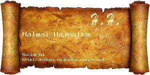 Halmai Hajnalka névjegykártya